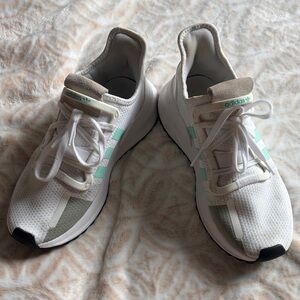 Adidas White and Mint Green Running Shoes